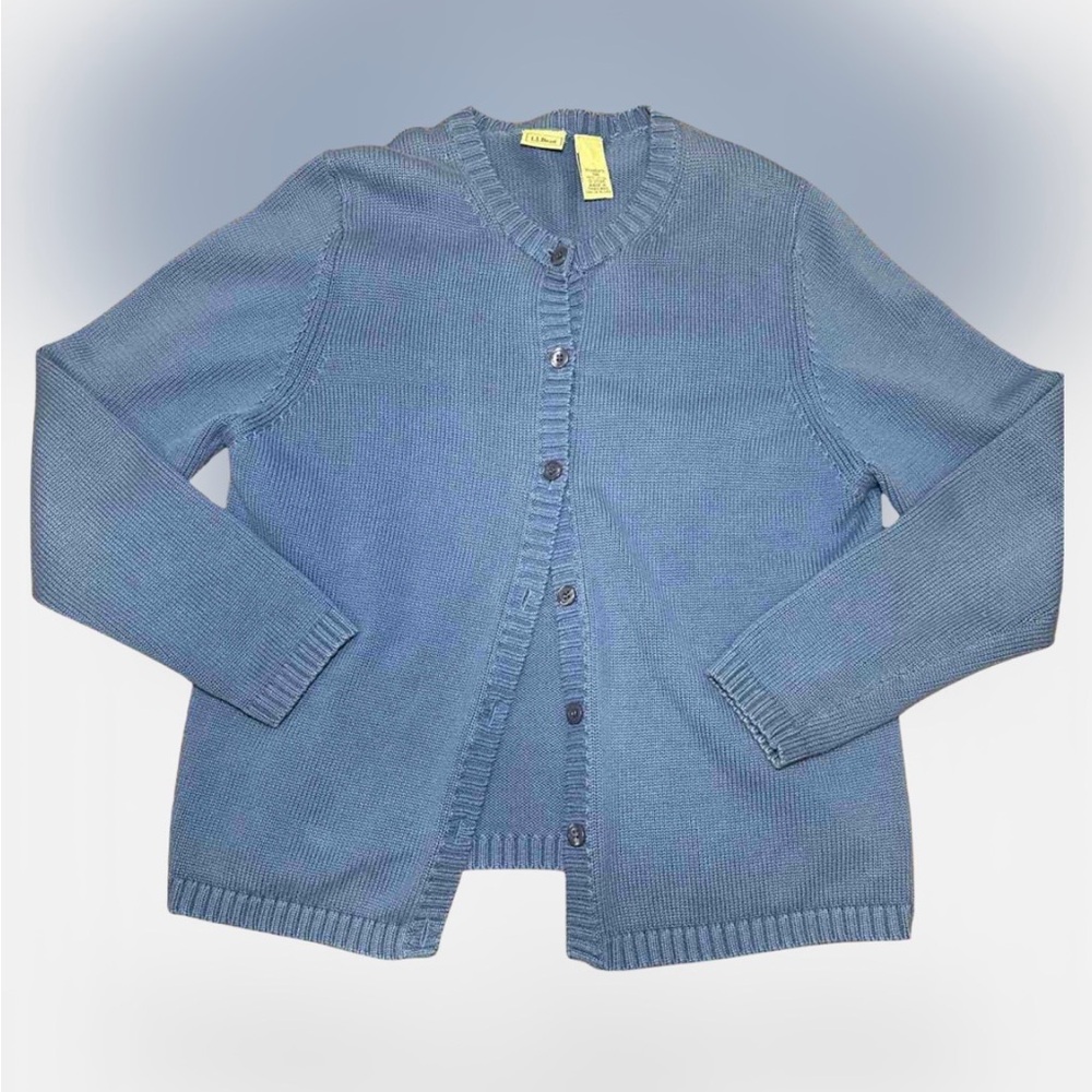 Blue LL bean Women's button down Sweater